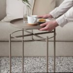 GLADOM Tray table, dark grey-beige, 45x53 cm - Image 2