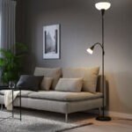 TÅGARP Floor uplighter/reading lamp, black/white - Image 2