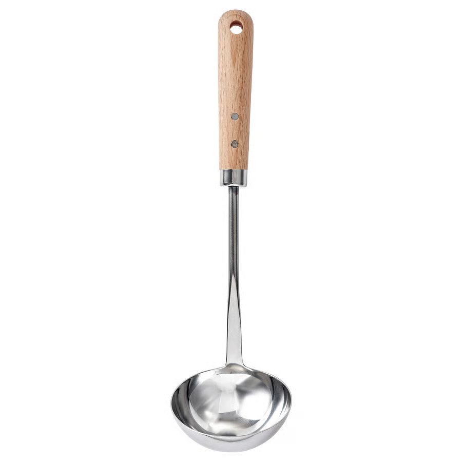 145-1 vardagen-ladle-stainless-steel-beech VARDAGEN Ladle, stainless steel/beech, 33 cm - Image 1