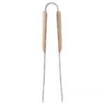 VARDAGEN Cooking tweezers, stainless steel/beech, 30 cm