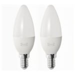 SOLHETTA LED bulb E14 470 lumen, chandelier/opal white
