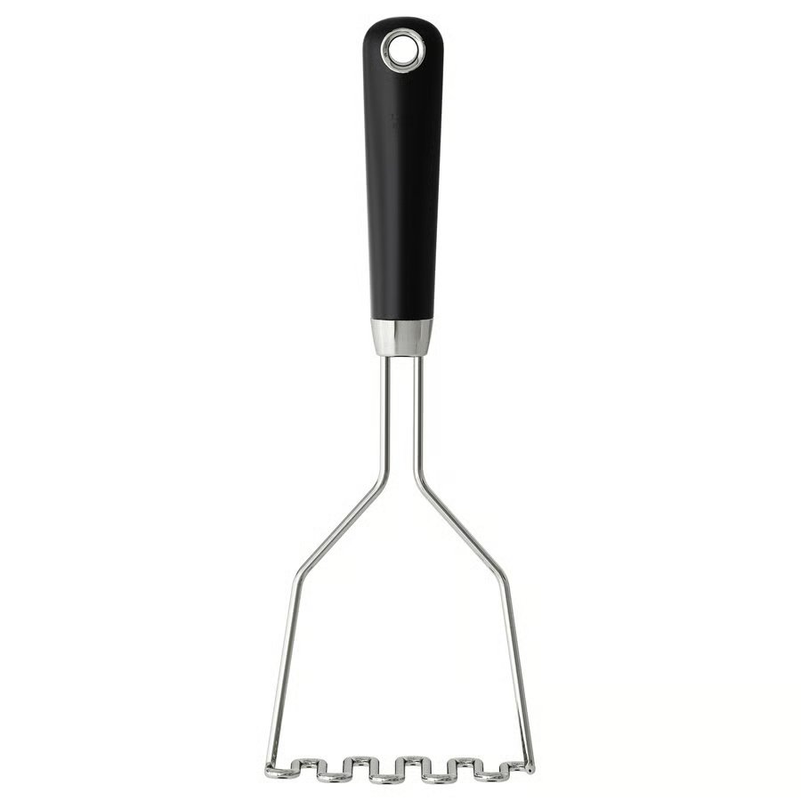 184-1 ikea-365-hjaelte-potato-masher-stainless-steel-black IKEA 365+ HJÄLTE Potato masher, stainless steel/black - Image 1