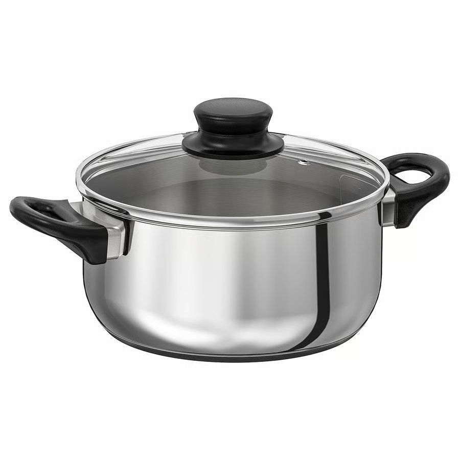 215-1 annons-pot-with-lid-glass-stainless-steel ANNONS Pot with lid, glass/stainless steel, 2.8 l - Image 1