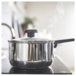 MIDDAGSMAT Saucepan with lid, clear glass/stainless steel, 2 l - Image 4