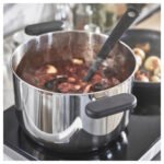 MIDDAGSMAT Pot with lid, clear glass/stainless steel, 5 l - Image 4