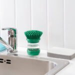 VIDEVECKMAL Dish-washing brush with dispenser, bright green - Image 6