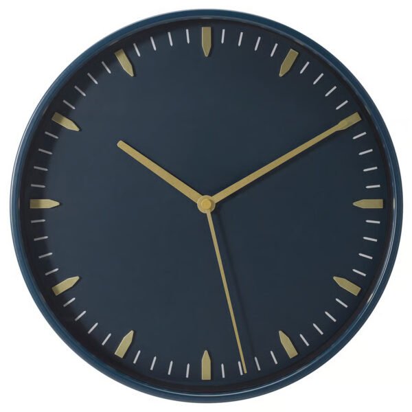 SKÄRIG Wall clock, blue, 26 cm