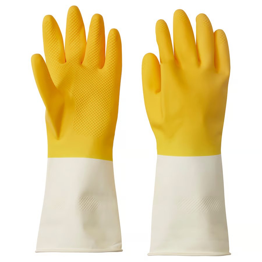 249-1 rinnig-cleaning-gloves-bright-yellow-off-white RINNIG Cleaning gloves, bright yellow/off-white, M - Image 1