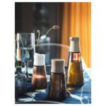 HALVTOM Salt and pepper shakers, glass/brown, 12 cm - Image 2