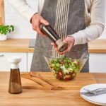 HALVTOM Spice mill, glass/brown, 19 cm - Image 3