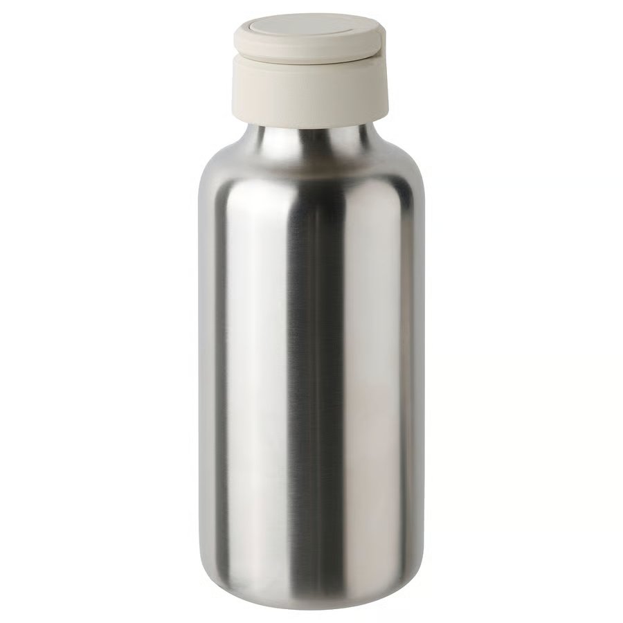 275-1 enkelsparig-water-bottle-stainless-steel-beige ENKELSPÅRIG Water bottle, stainless steel/beige, 0.5 l - Image 1