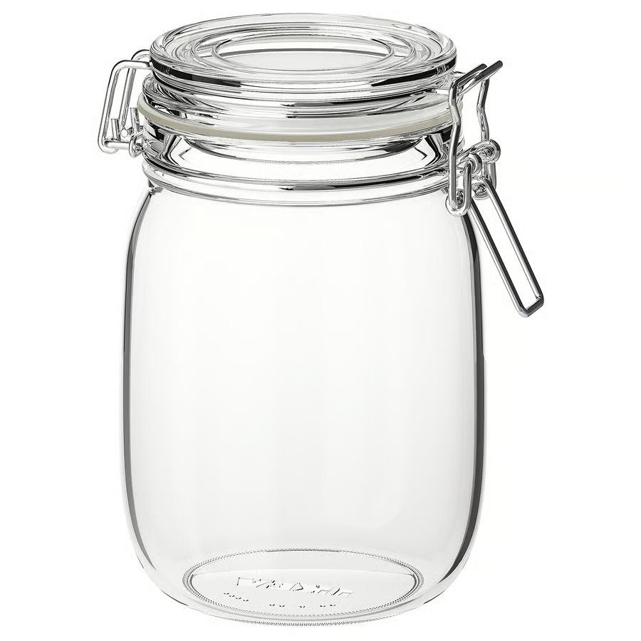 284-1 korken-jar-with-lid-clear-glass KORKEN Jar with lid, clear glass, 1 l - Image 1