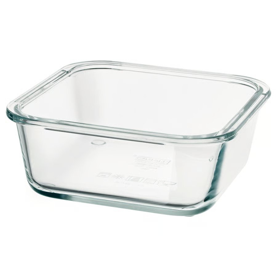 290-1 ikea-365-food-container-square-glass IKEA 365+ Food container, square/glass, 600 ml - Image 1