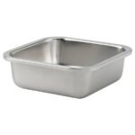 IKEA 365+ Food container, square/stainless steel, 600 ml