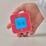 KLOCKIS Clock/thermometer/alarm/timer, pink, 7x7 cm - Image 2