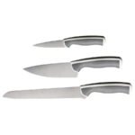 ÄNDLIG 3-piece knife set, light grey/white