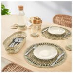 PENNFISK Place mat, natural/sedge handmade, 37 cm - Image 5