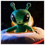 AFTONSPARV Soft toy, alien/green, 34 cm - Image 7