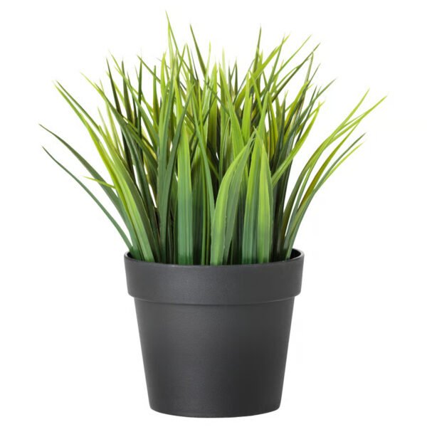 FEJKA Artificial potted plant, in/outdoor grass, 9 cm