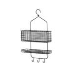 BLECKSJÖN Shower hanger, two tiers, black, 31x56 cm