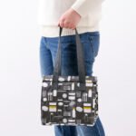 FLADDRIG Lunch bag, patterned grey, 25x16x27 cm - Image 3
