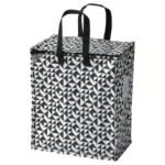 KNALLA Bag, black/white, 40x25x47 cm/47 l