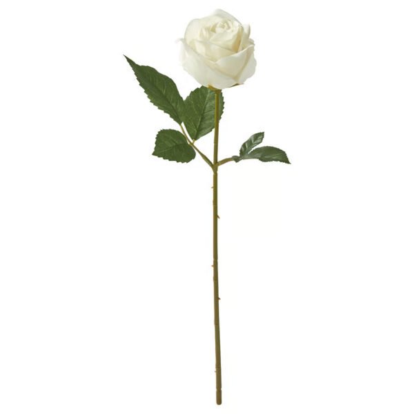 SMYCKA Artificial flower, in/outdoor/Rose white, 40 cm