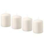 HEMSJÖ Unscented block candle, natural, 8 cm