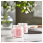 LUGNARE Scented candle in glass, Jasmine/pink, 12 hr - Image 3