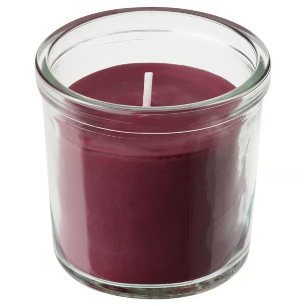 STÖRTSKÖN Scented candle in glass, Berries/red, 20 hr