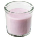 LUGNARE Scented candle in glass, Jasmine/pink, 20 hr