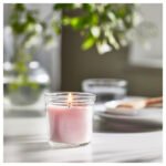 LUGNARE Scented candle in glass, Jasmine/pink, 20 hr - Image 4