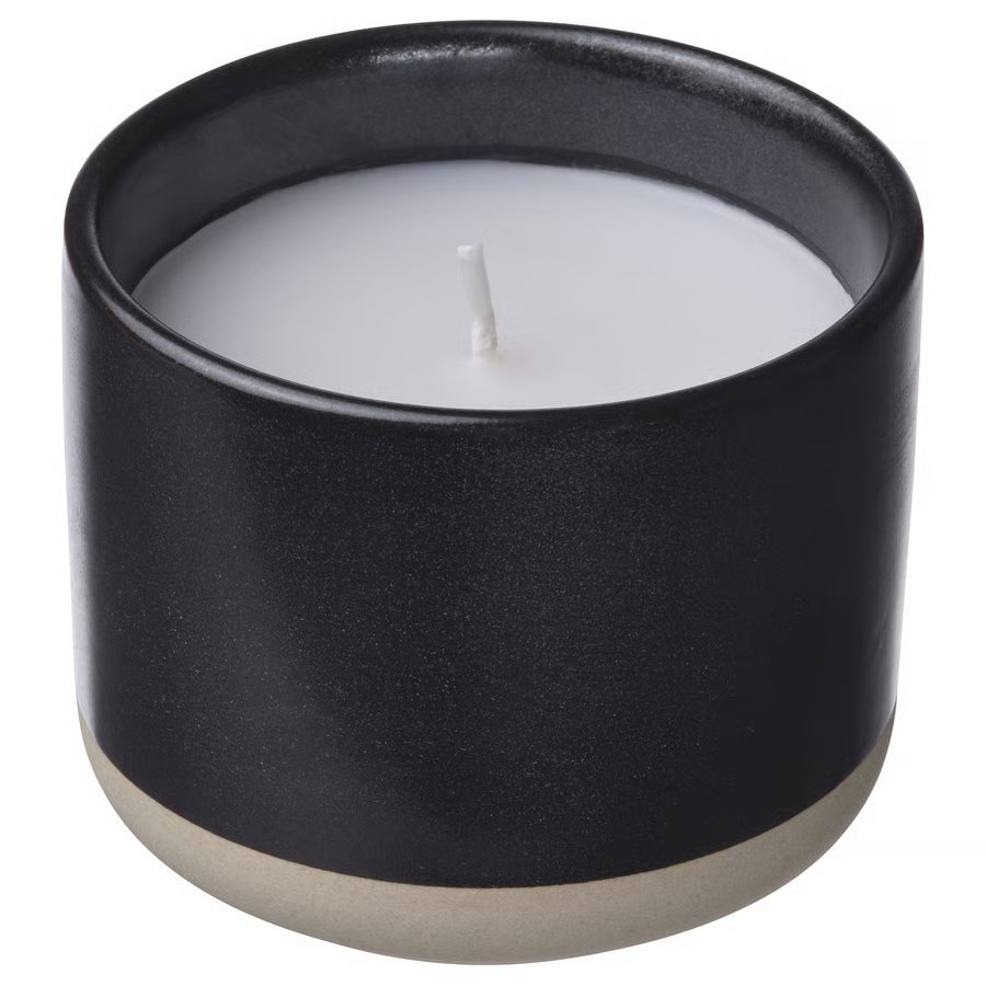 88-1 stoertskoen-scented-candle-in-ceramic-jar-berries-black STÖRTSKÖN Scented candle in ceramic jar, Berries/black, 25 hr - Image 1