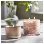 LUGNARE Scented candle in ceramic jar, Jasmine/pink, 25 hr - Image 5