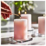 LUGNARE Scented pillar candle, Jasmine/pink, 30 hr - Image 3