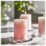 LUGNARE Scented pillar candle, Jasmine/pink, 30 hr - Image 4