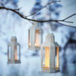 ENRUM Lantern for tealight, in/outdoor, white, 22 cm - Image 2