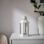 ENRUM Lantern for tealight, in/outdoor, white, 22 cm - Image 3