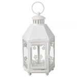 KRINGSYNT Lantern for tealight, in/outdoor, white, 21 cm