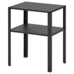 KNARREVIK Bedside table, black, 37x28 cm