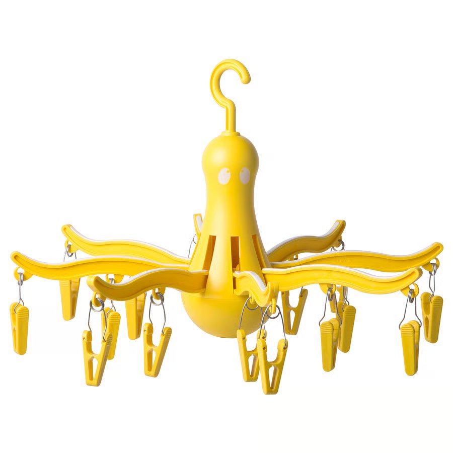 524-1 pressa-hanging-dryer-16-clothes-pegs-yellow PRESSA Hanging dryer 16 clothes pegs, yellow - Image 1