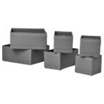 SKUBB Box, set of 6, dark grey