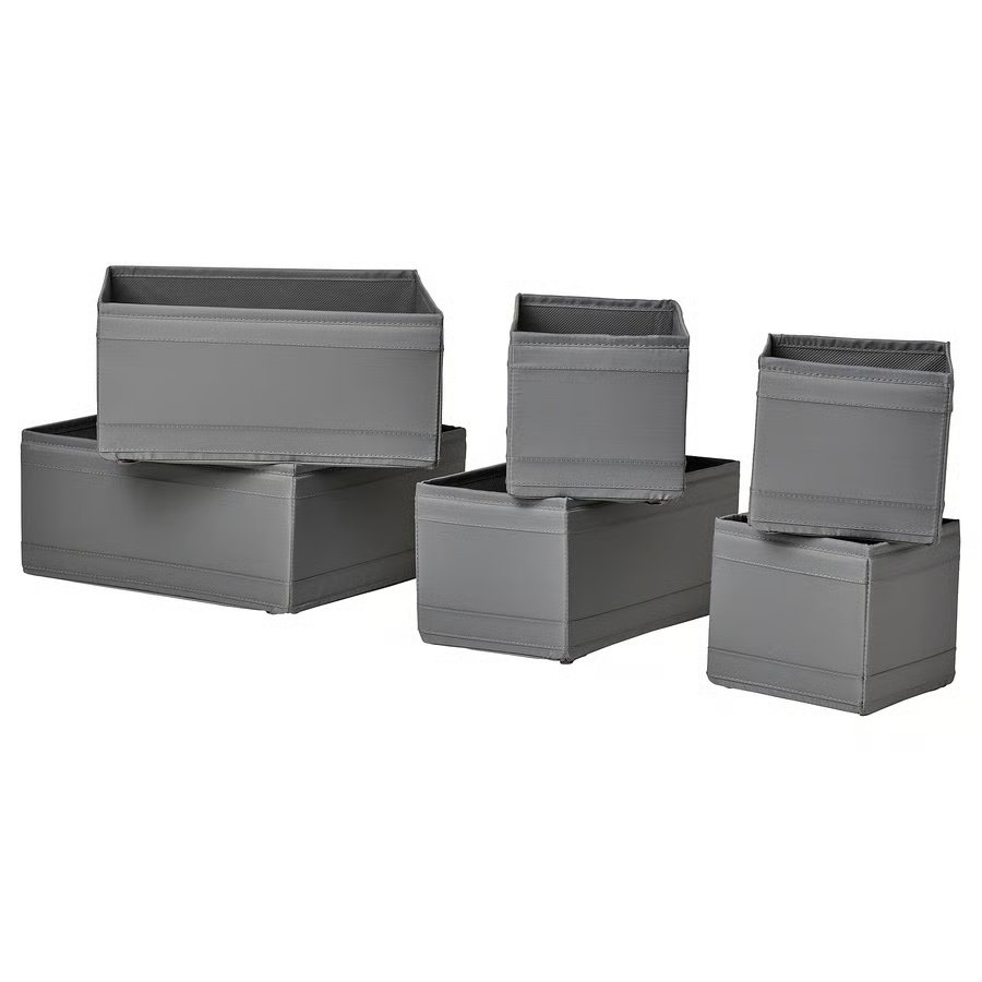 569-1 skubb-box-set-of-6-dark-grey SKUBB Box, set of 6, dark grey - Image 1