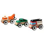 LLILLABO 3-piece vehicle set, fire truck sports car/tow truck multicolour