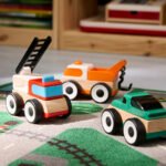 LLILLABO 3-piece vehicle set, fire truck sports car/tow truck multicolour - Image 3