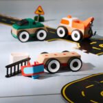 LLILLABO 3-piece vehicle set, fire truck sports car/tow truck multicolour - Image 4
