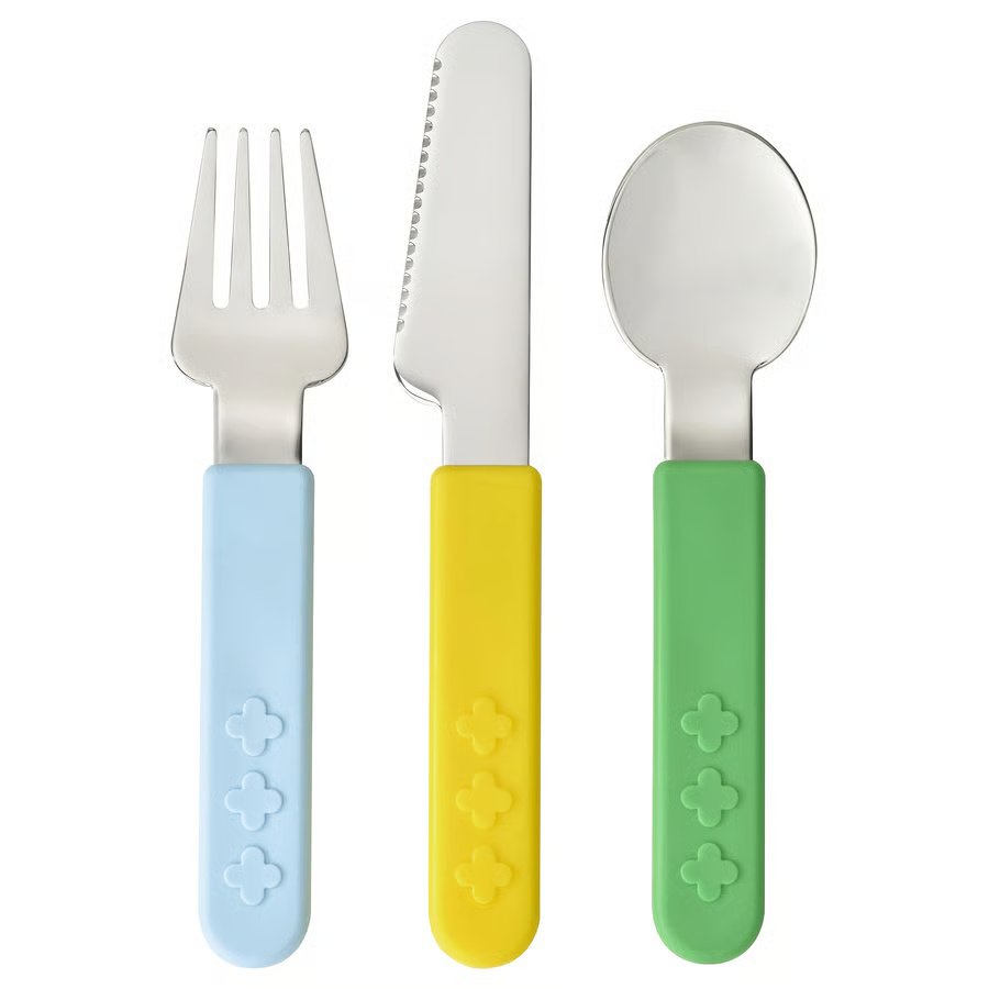 638-1 smaska-3-piece-cutlery-set-mixed-colours SMASKA 3-piece cutlery set, mixed colours - Image 1