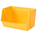 FODERTRÅG Organiser for desk/wall, bright yellow, 25x18x15 cm