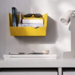 FODERTRÅG Organiser for desk/wall, bright yellow, 25x18x15 cm - Image 2
