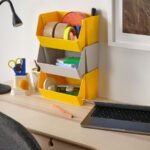 FODERTRÅG Organiser for desk/wall, bright yellow, 25x18x15 cm - Image 3